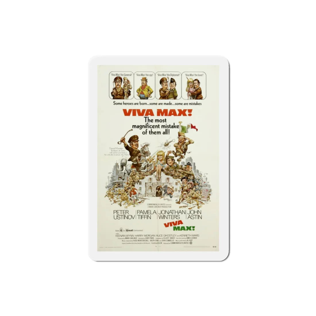 Viva Max 1969 Movie Poster Refrigerator Magnet 2 Inch - The Sticker Space