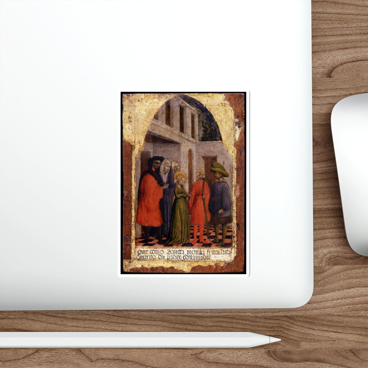 VIVARINI, Antonio - Marriage of St Monica (Artwork) STICKER Vinyl Die-Cut Decal-The Sticker Space