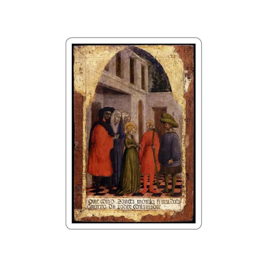 VIVARINI, Antonio - Marriage of St Monica (Artwork) STICKER Vinyl Die-Cut Decal White Die-Cut 2 Inch - The Sticker Space