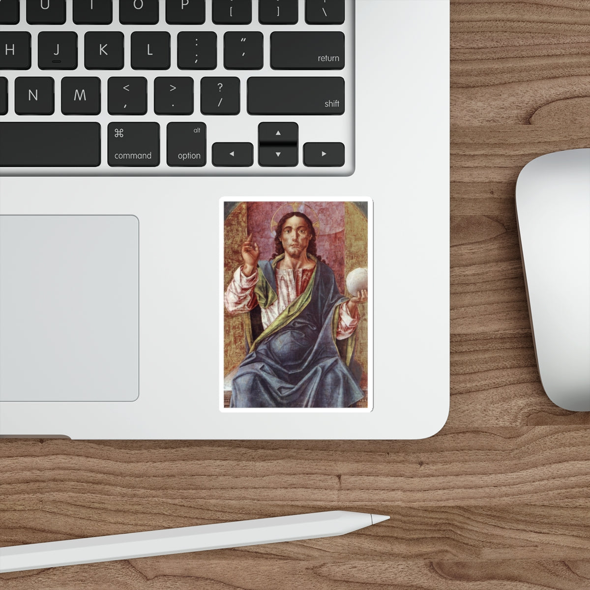 VIVARINI, Bartolomeo - Christ Enthroned (detail) (Artwork) STICKER Vinyl Die-Cut Decal-The Sticker Space