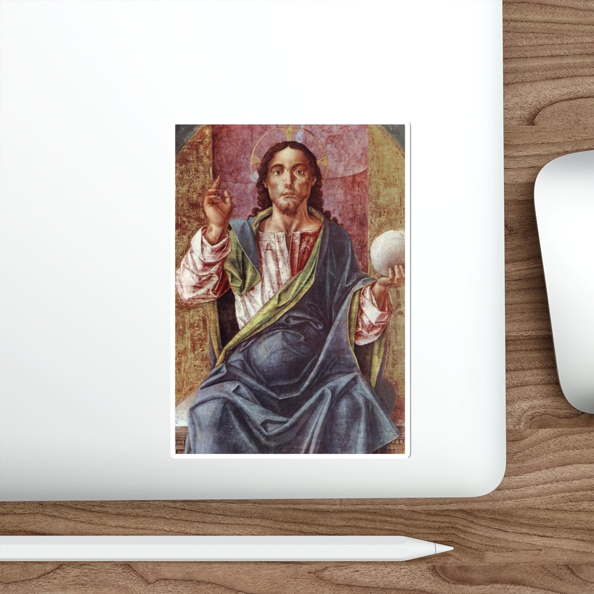 VIVARINI, Bartolomeo - Christ Enthroned (detail) (Artwork) STICKER Vinyl Die-Cut Decal-The Sticker Space