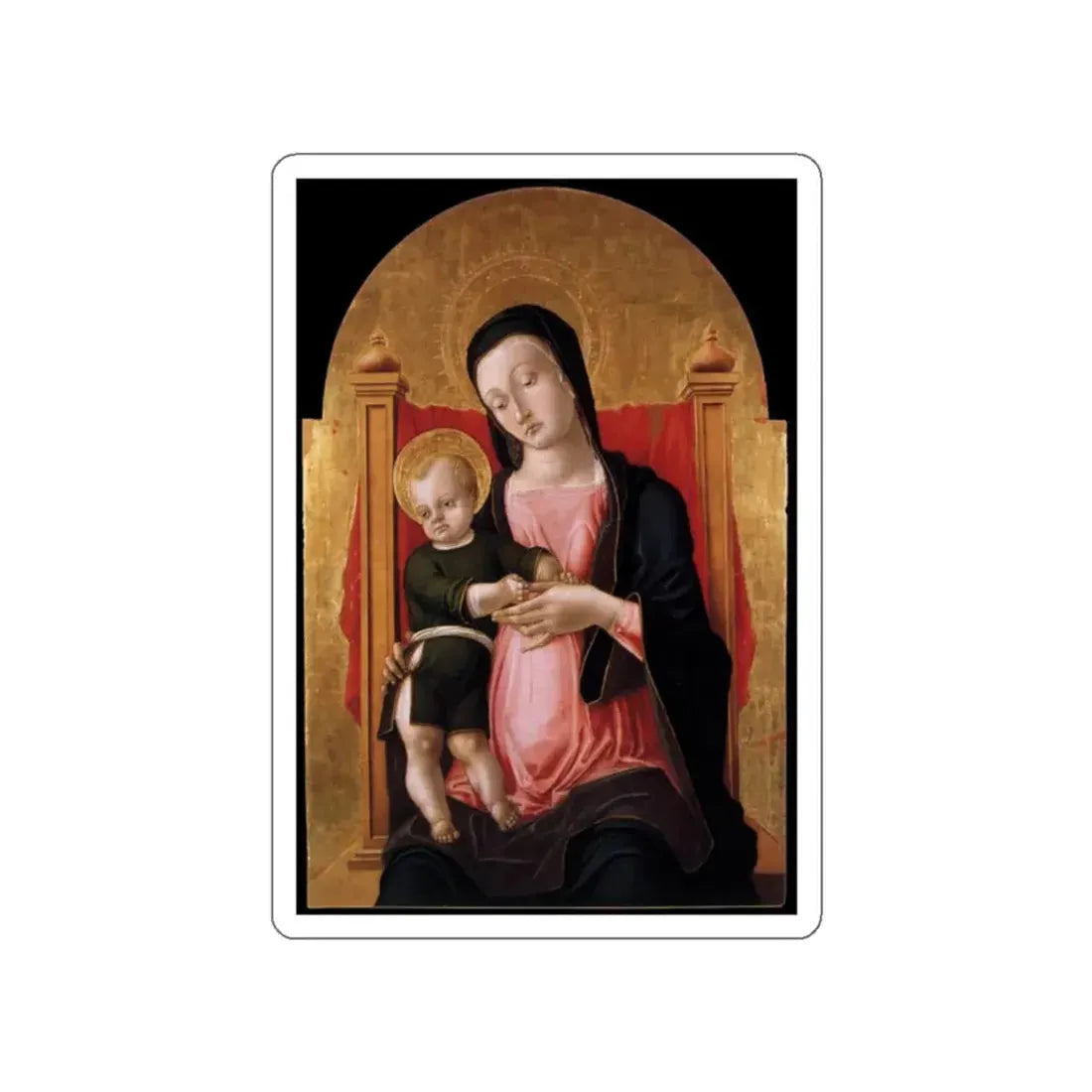 VIVARINI, Bartolomeo - Madonna and Child (Artwork) STICKER Vinyl Die-Cut Decal White Die-Cut 2 Inch - The Sticker Space