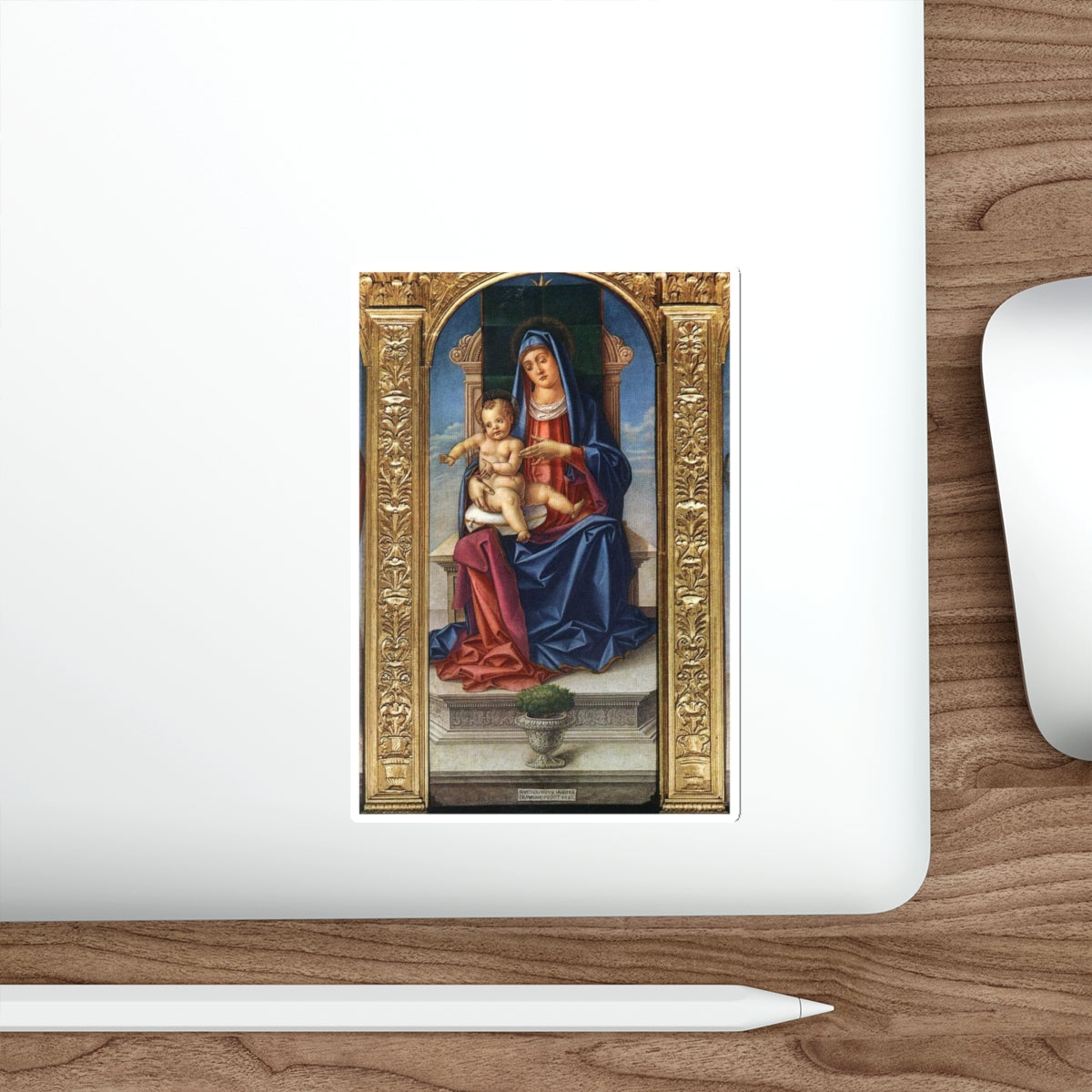 VIVARINI, Bartolomeo - Madonna Enthroned (Artwork) STICKER Vinyl Die-Cut Decal-The Sticker Space