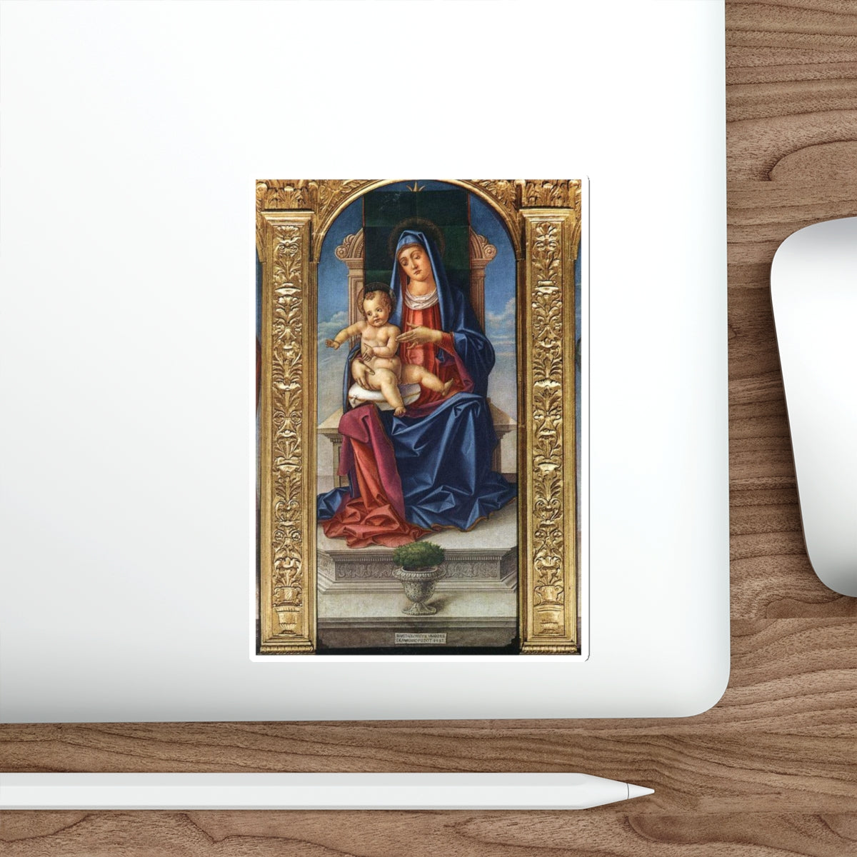 VIVARINI, Bartolomeo - Madonna Enthroned (Artwork) STICKER Vinyl Die-Cut Decal-The Sticker Space