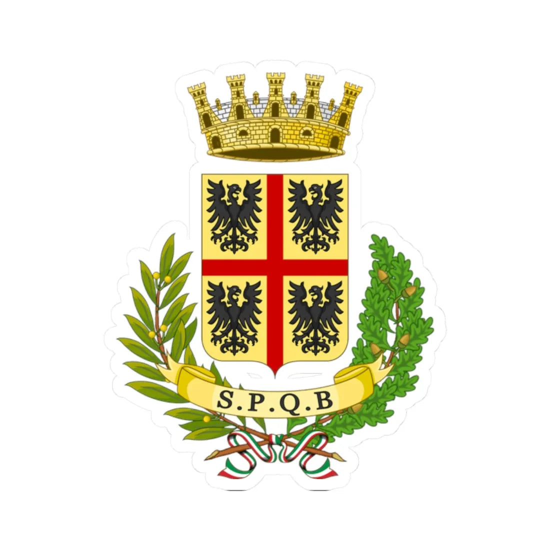 Vizzini-Stemma (Italy) (Coat of Arms) STICKER Vinyl Kiss-Cut Decal 2 Inch White - The Sticker Space