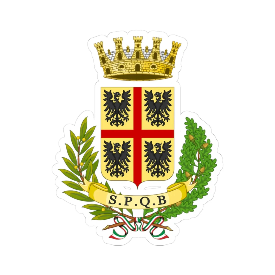 Vizzini-Stemma (Italy) (Coat of Arms) STICKER Vinyl Kiss-Cut Decal 3 Inch White - The Sticker Space