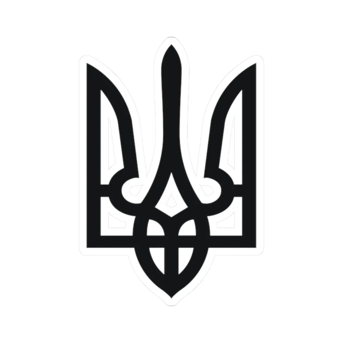Vlad1Trezub (Ukraine) (Coat of Arms) STICKER Vinyl Kiss-Cut Decal 2 Inch White - The Sticker Space