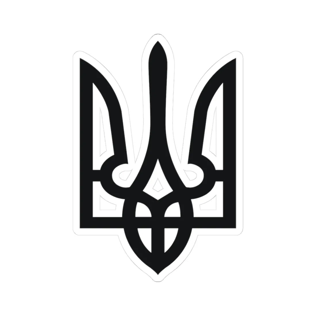Vlad1Trezub (Ukraine) (Coat of Arms) STICKER Vinyl Kiss-Cut Decal 3 Inch White - The Sticker Space