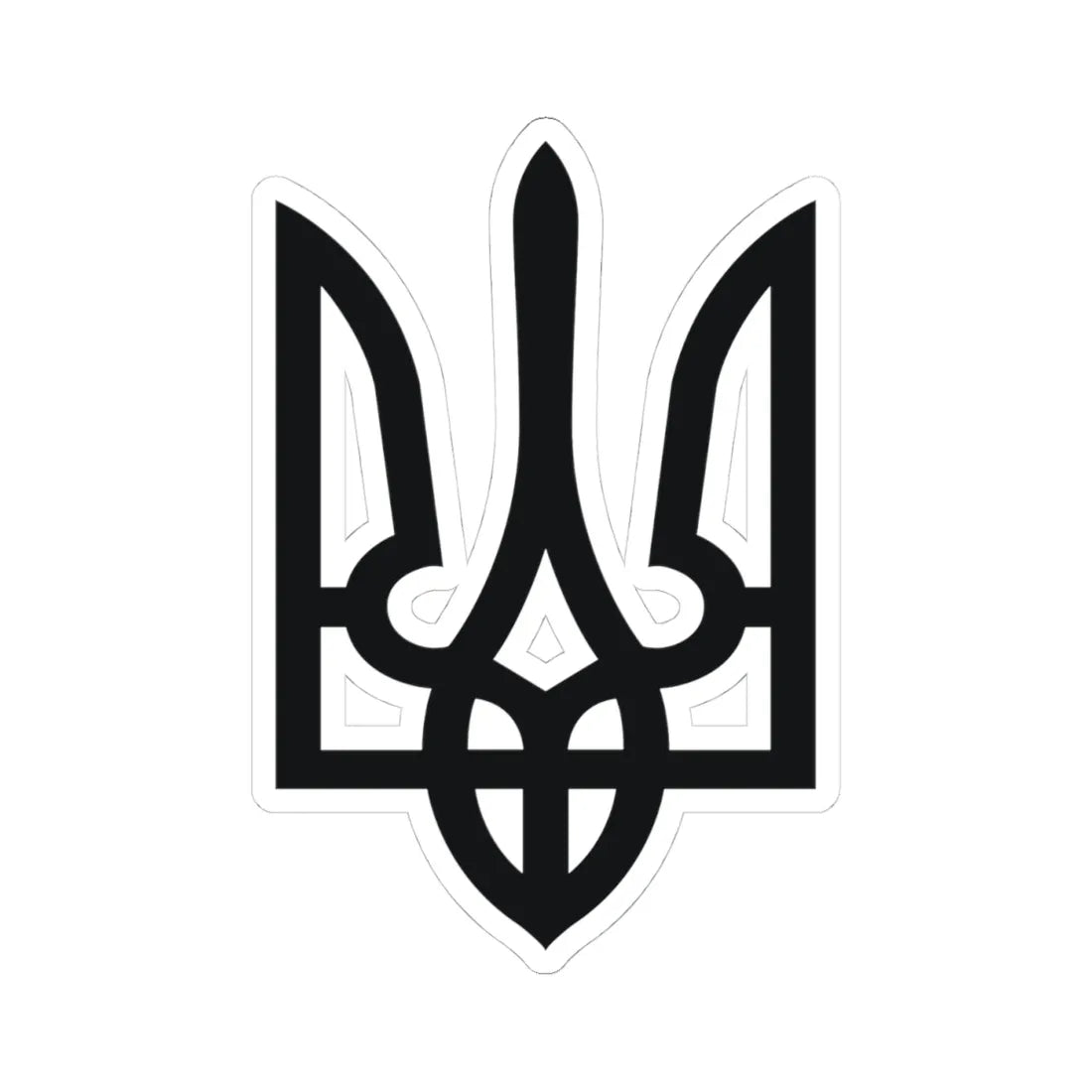Vlad1Trezub (Ukraine) (Coat of Arms) STICKER Vinyl Kiss-Cut Decal 4 Inch White - The Sticker Space