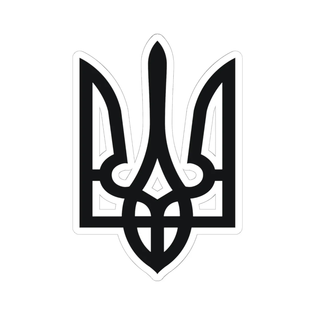Vlad1Trezub (Ukraine) (Coat of Arms) STICKER Vinyl Kiss-Cut Decal 6 Inch White - The Sticker Space