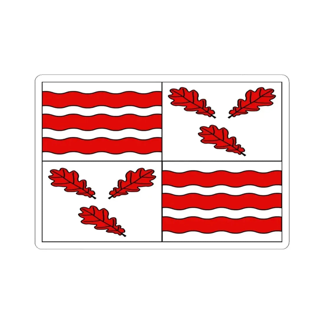 Vlag Froidchapelle (Belgium) STICKER Vinyl Kiss-Cut Decal 6 Inch White - The Sticker Space