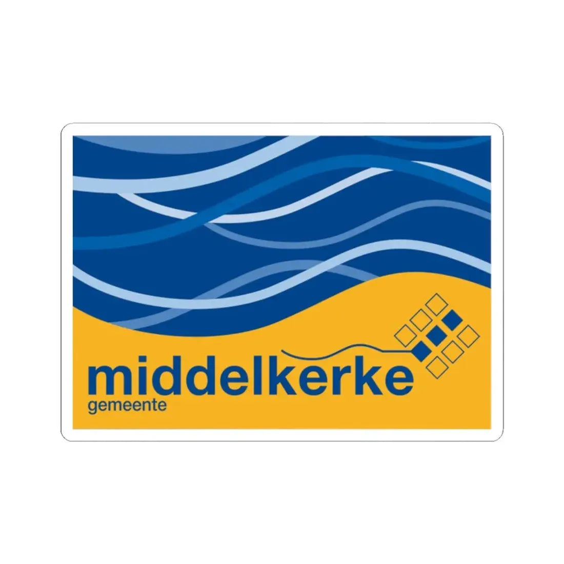 Vlag Middelkerke (Belgium) STICKER Vinyl Kiss-Cut Decal 2 Inch White - The Sticker Space