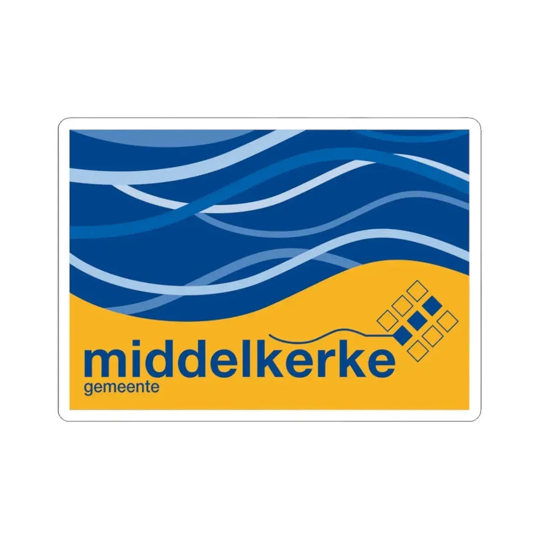 Vlag Middelkerke (Belgium) STICKER Vinyl Kiss-Cut Decal 3 Inch White - The Sticker Space
