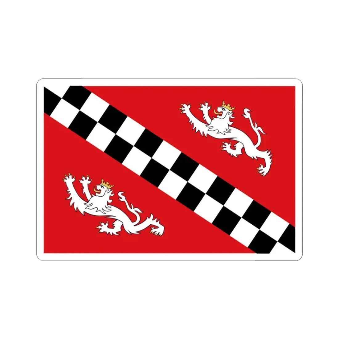 Vlag Puurs-Sint-Amands (Belgium) STICKER Vinyl Kiss-Cut Decal 3 Inch White - The Sticker Space