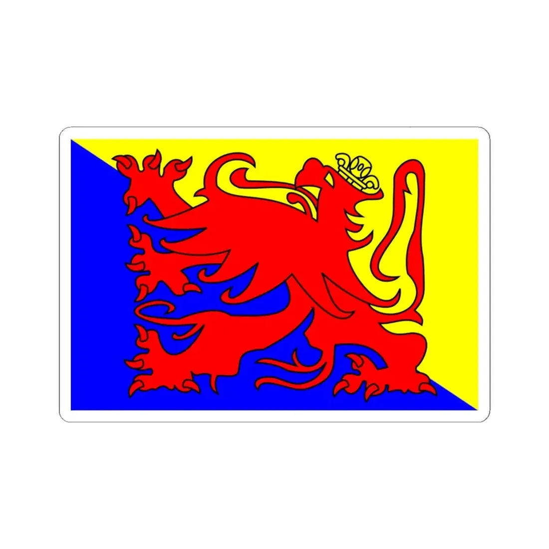 Vlag van Sint-Truiden (Belgium) STICKER Vinyl Kiss-Cut Decal 6 Inch White - The Sticker Space