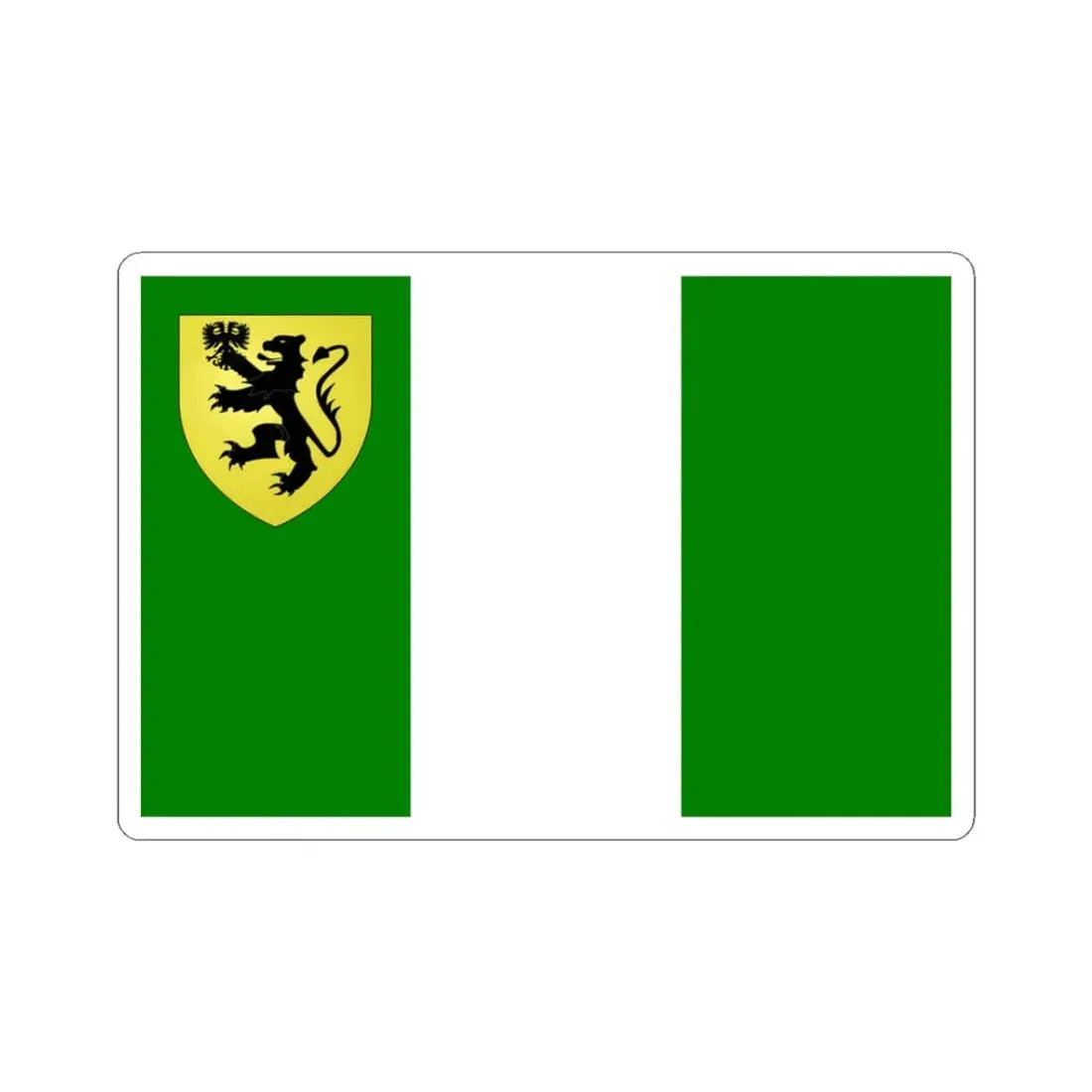 Vlag van Zelzate (Belgium) STICKER Vinyl Kiss-Cut Decal 3 Inch White - The Sticker Space