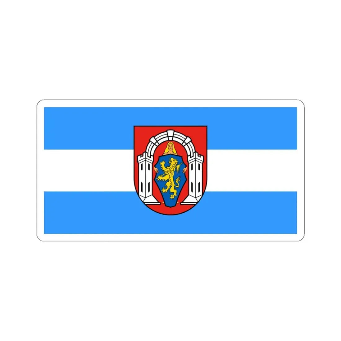 Vlag vukovar (Croatia) STICKER Vinyl Kiss-Cut Decal 4 Inch White - The Sticker Space