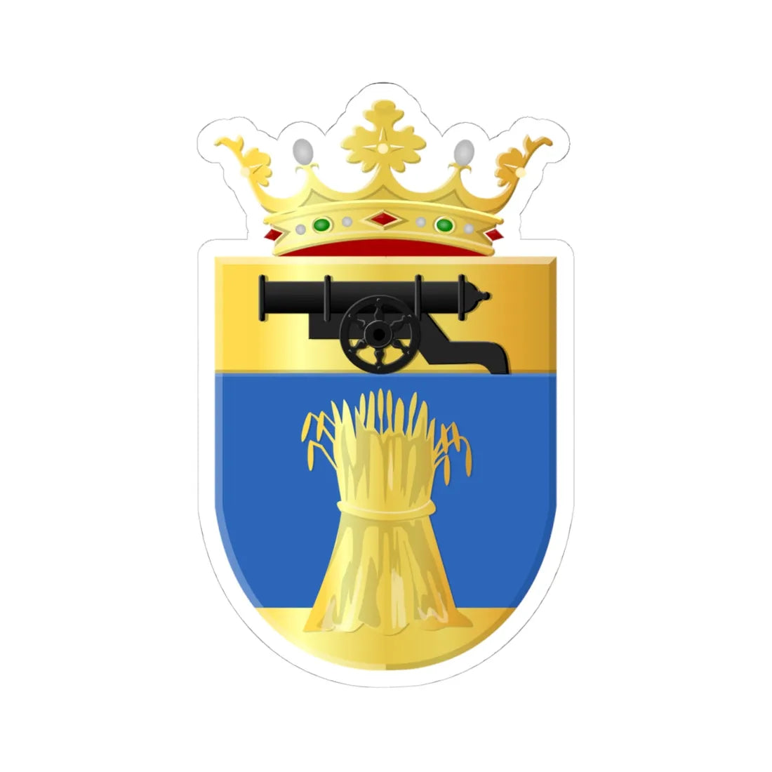 Vlagtwedde wapen (Netherlands) (Coat of Arms) STICKER Vinyl Kiss-Cut Decal 4 Inch White - The Sticker Space