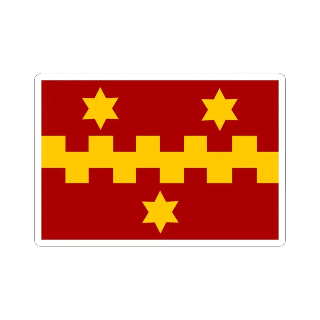 Vleteren vlag (Belgium) STICKER Vinyl Kiss-Cut Decal 3 Inch White - The Sticker Space