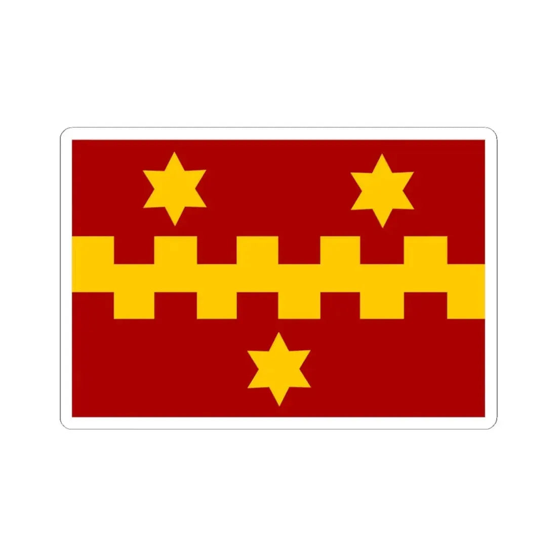 Vleteren vlag (Belgium) STICKER Vinyl Kiss-Cut Decal 4 Inch White - The Sticker Space