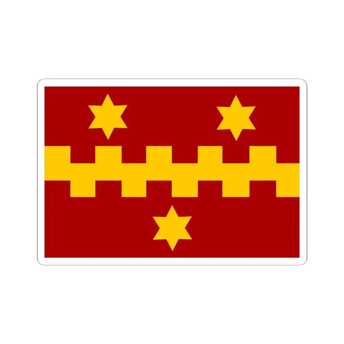 Vleteren vlag (Belgium) STICKER Vinyl Kiss-Cut Decal 6 Inch White - The Sticker Space