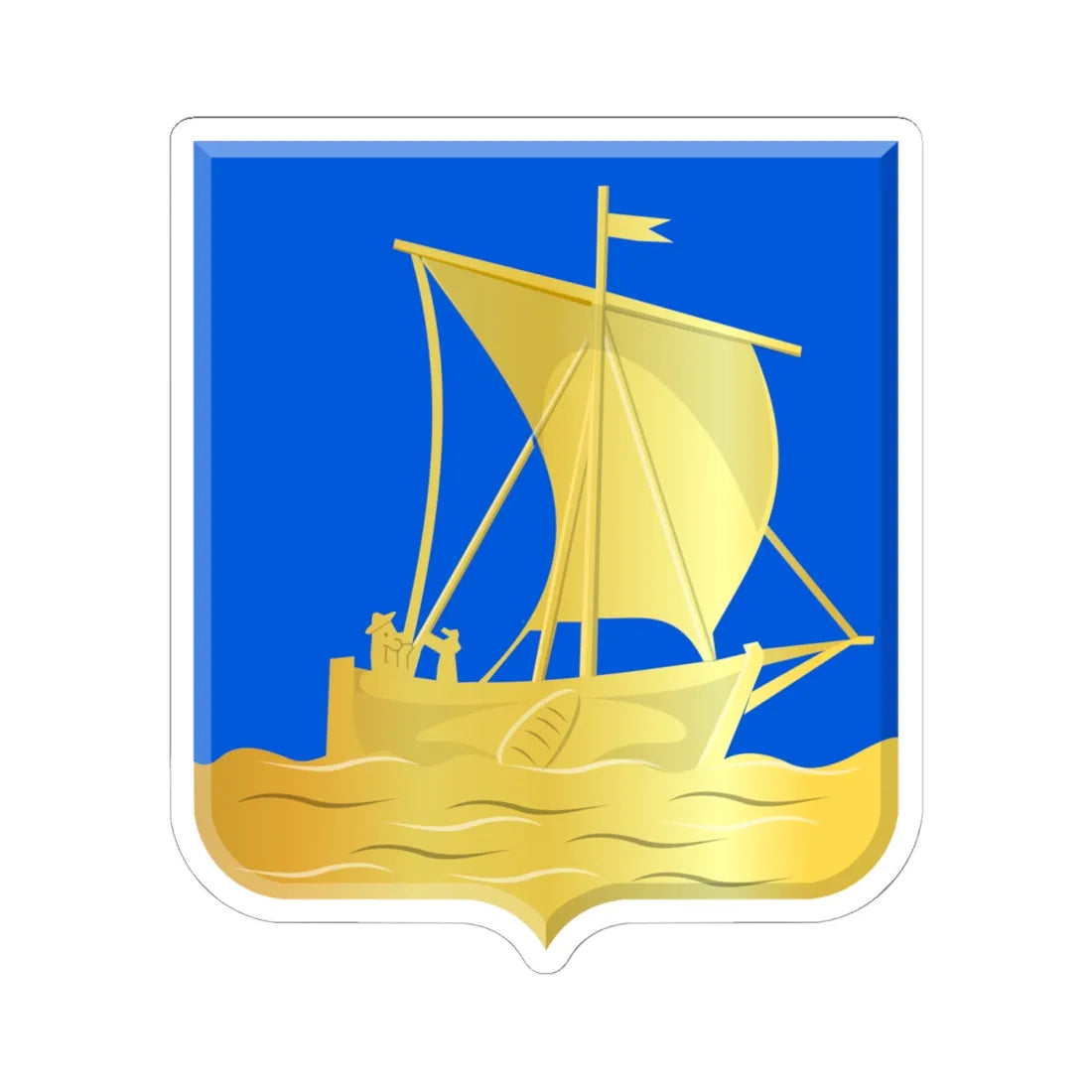 Vlieland wapen 1816 (Netherlands) (Coat of Arms) STICKER Vinyl Kiss-Cut Decal 6 Inch White - The Sticker Space