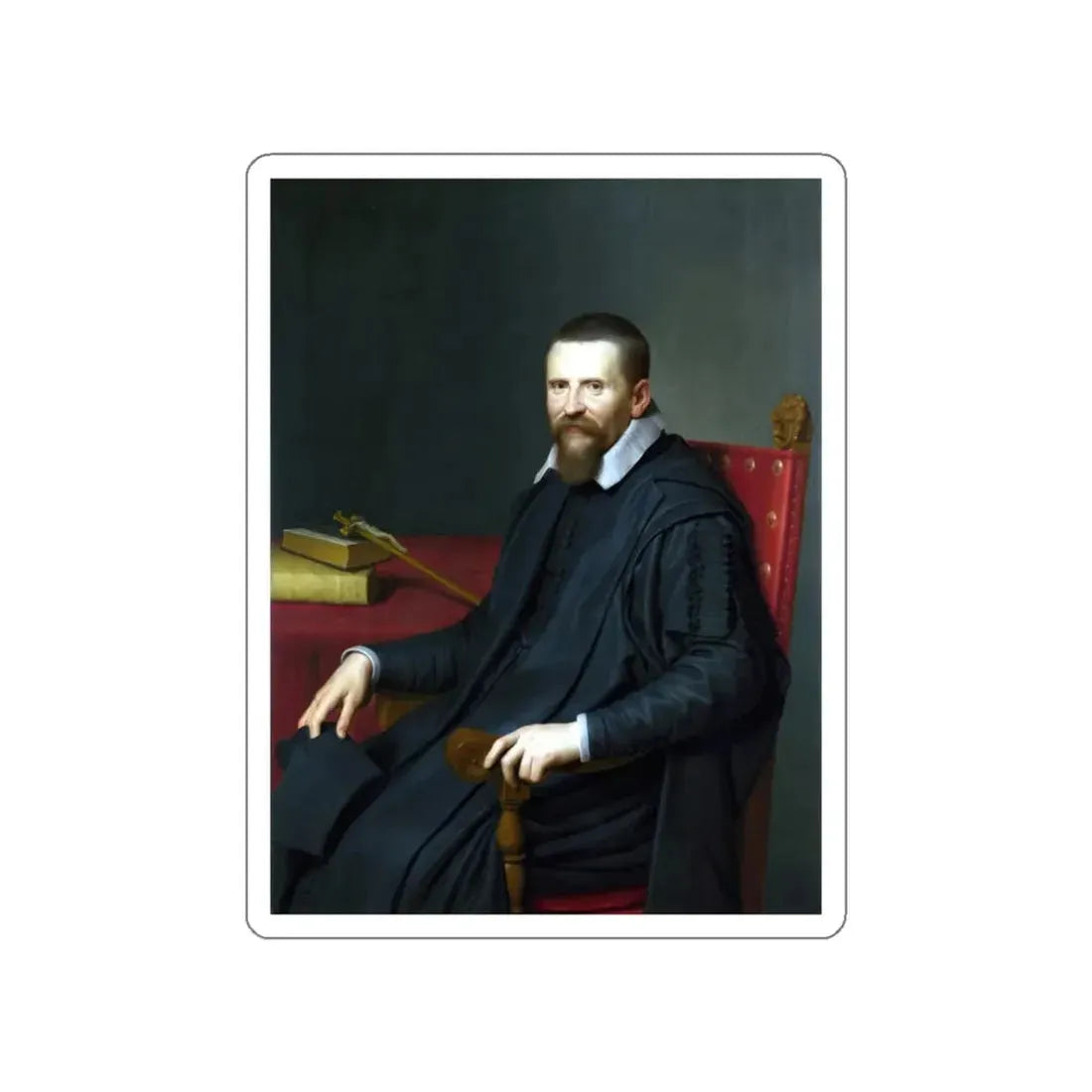 VLIET, Willem van der - Portrait of Suitbertus Purmerent (Artwork) STICKER Vinyl Die-Cut Decal White Die-Cut 3 Inch - The Sticker Space