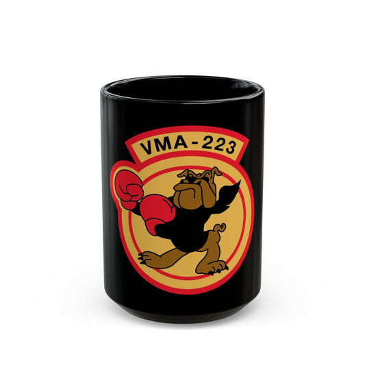 VMA 223 (USMC) Black Coffee Mug-15oz-The Sticker Space