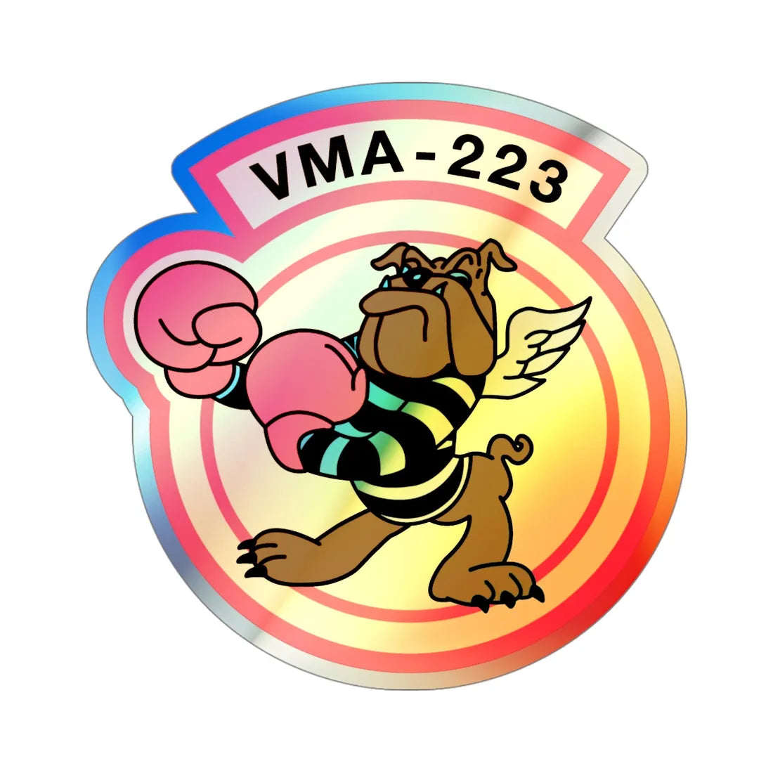 VMA 223 (USMC) Holographic STICKER Die-Cut Vinyl Decal 4 Inch Holographic - The Sticker Space