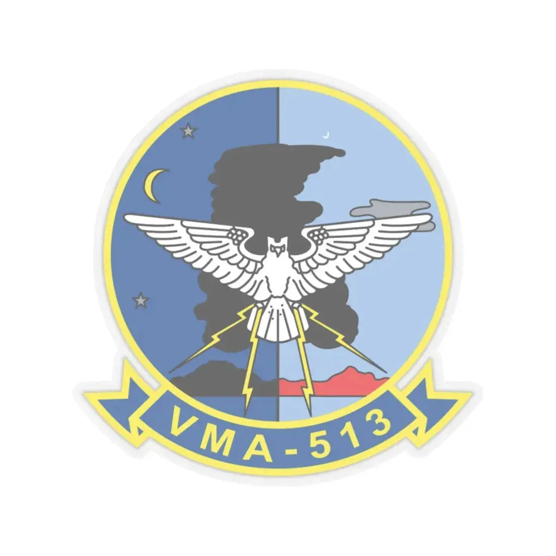 VMA 513 (USMC) STICKER Vinyl Kiss-Cut Decal 3 Inch Transparent - The Sticker Space