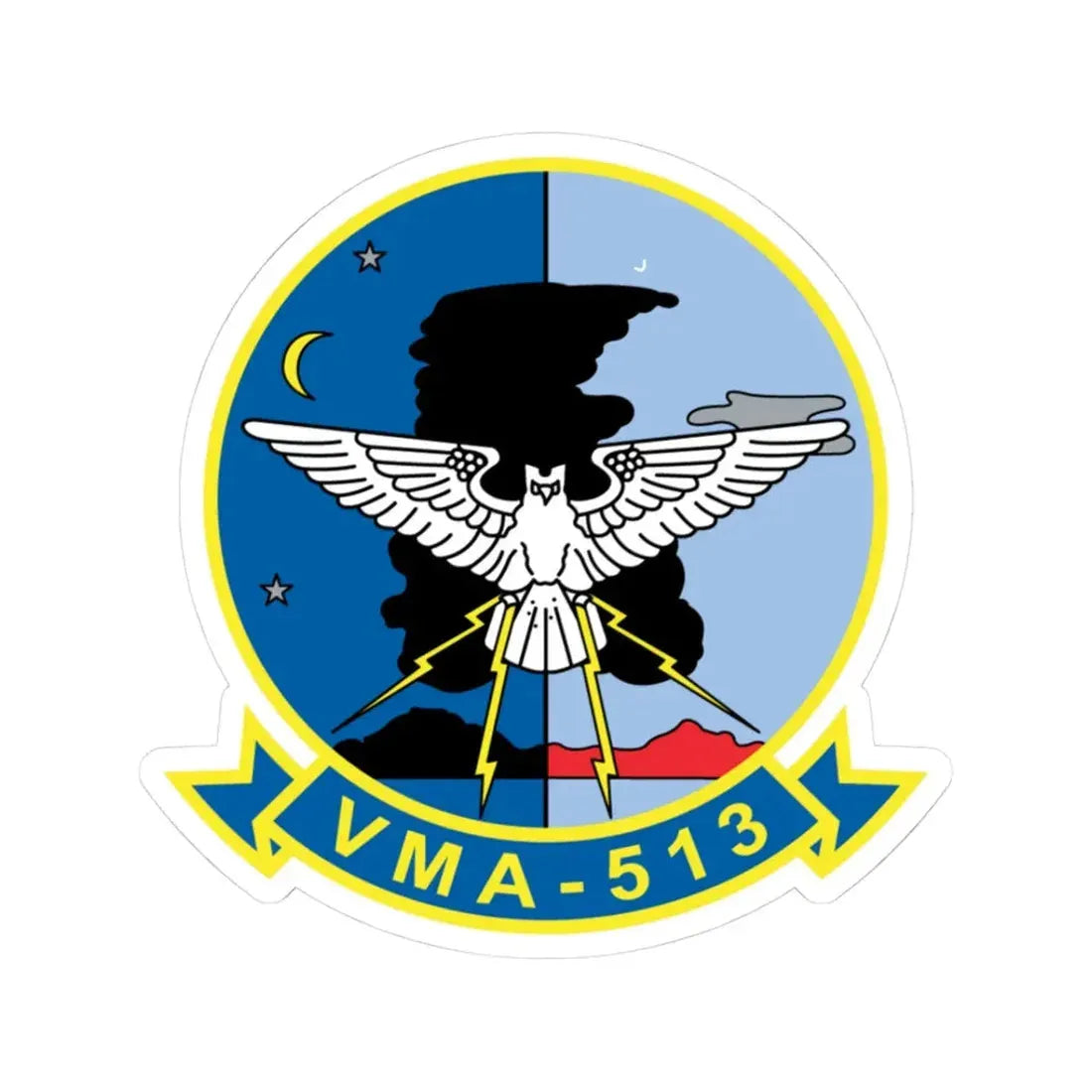 VMA 513 (USMC) STICKER Vinyl Kiss-Cut Decal 3 Inch White - The Sticker Space