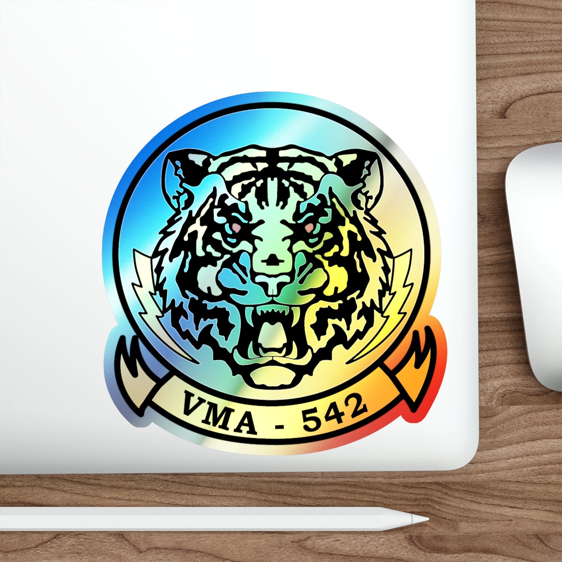 VMA 542 Tigers (USMC) Holographic STICKER Die-Cut Vinyl Decal-The Sticker Space