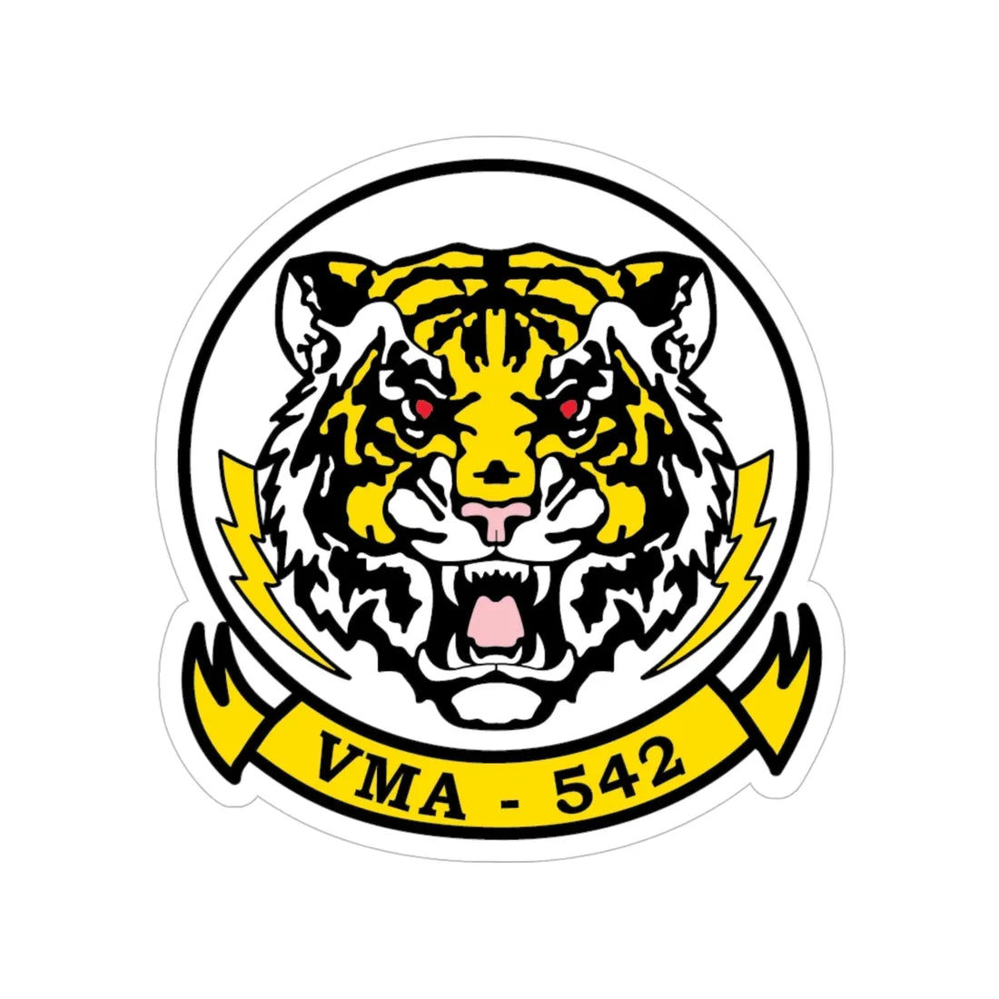 VMA 542 Tigers (USMC) Transparent STICKER Die-Cut Vinyl Decal 5 Inch - The Sticker Space