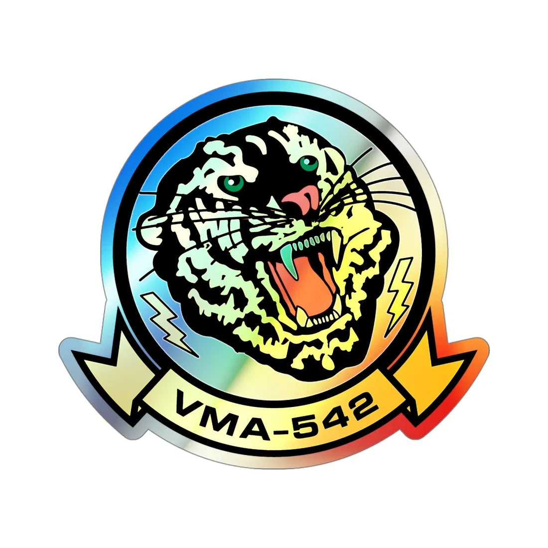 VMA 542 (USMC) Holographic STICKER Die-Cut Vinyl Decal 4 Inch Holographic - The Sticker Space