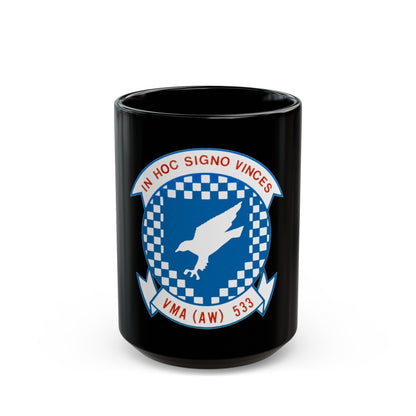 VMAAW 533 (USMC) Black Coffee Mug-15oz-The Sticker Space