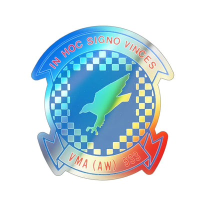 VMAAW 533 (USMC) Holographic STICKER Die-Cut Vinyl Decal 4 Inch Holographic - The Sticker Space