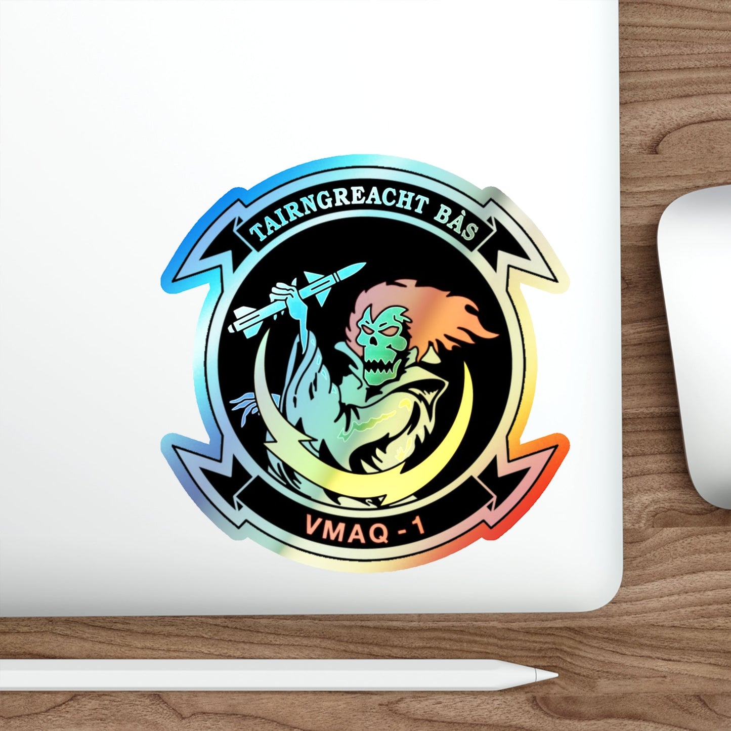 VMAQ 1 Marine Tactical Electronic Warfare Squadron 1 (USMC) Holographic STICKER Die-Cut Vinyl Decal-The Sticker Space