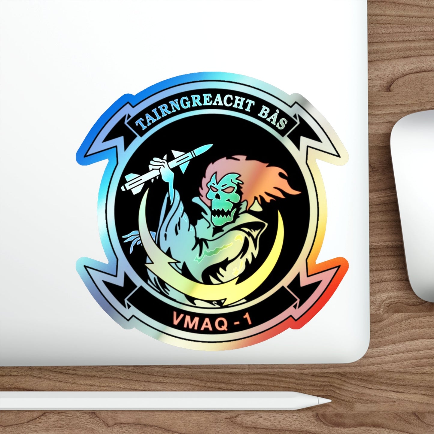 VMAQ 1 Marine Tactical Electronic Warfare Squadron 1 (USMC) Holographic STICKER Die-Cut Vinyl Decal-The Sticker Space