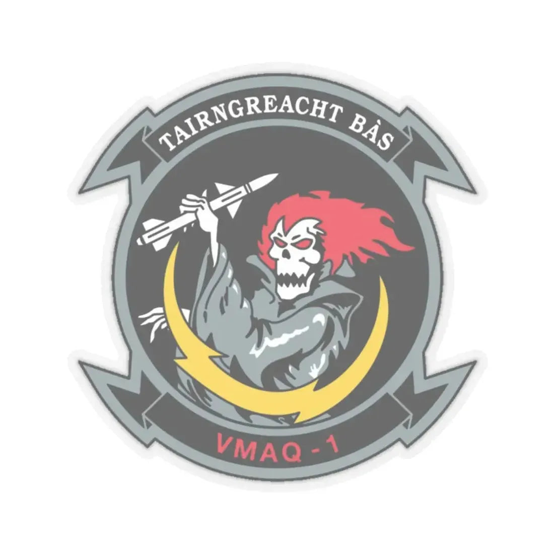 VMAQ 1 Marine Tactical Electronic Warfare Squadron 1 (USMC) STICKER Vinyl Kiss-Cut Decal 4 Inch Transparent - The Sticker Space