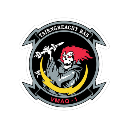 VMAQ 1 Marine Tactical Electronic Warfare Squadron 1 (USMC) Transparent STICKER Die-Cut Vinyl Decal-4 Inch-The Sticker Space