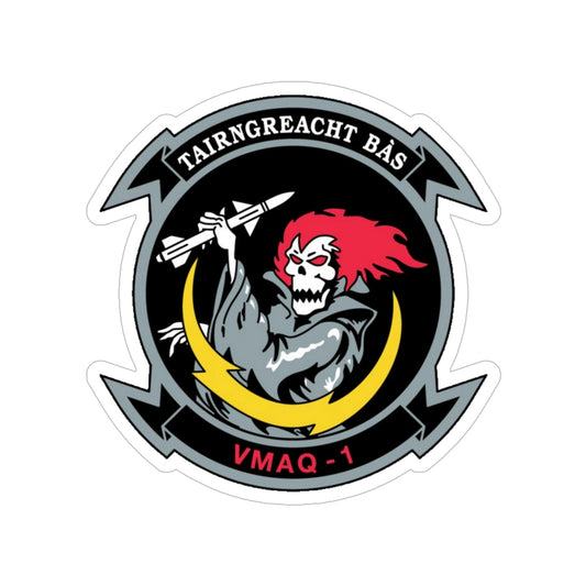 VMAQ 1 Marine Tactical Electronic Warfare Squadron 1 (USMC) Transparent STICKER Die-Cut Vinyl Decal-6 Inch-The Sticker Space