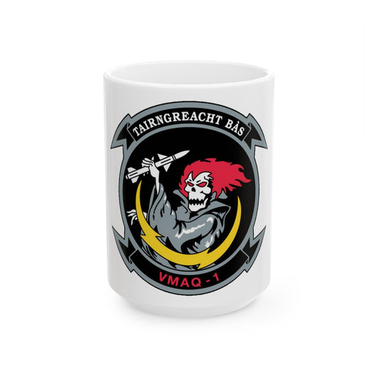 VMAQ 1 Marine Tactical Electronic Warfare Squadron 1 (USMC) White Coffee Mug-15oz-The Sticker Space