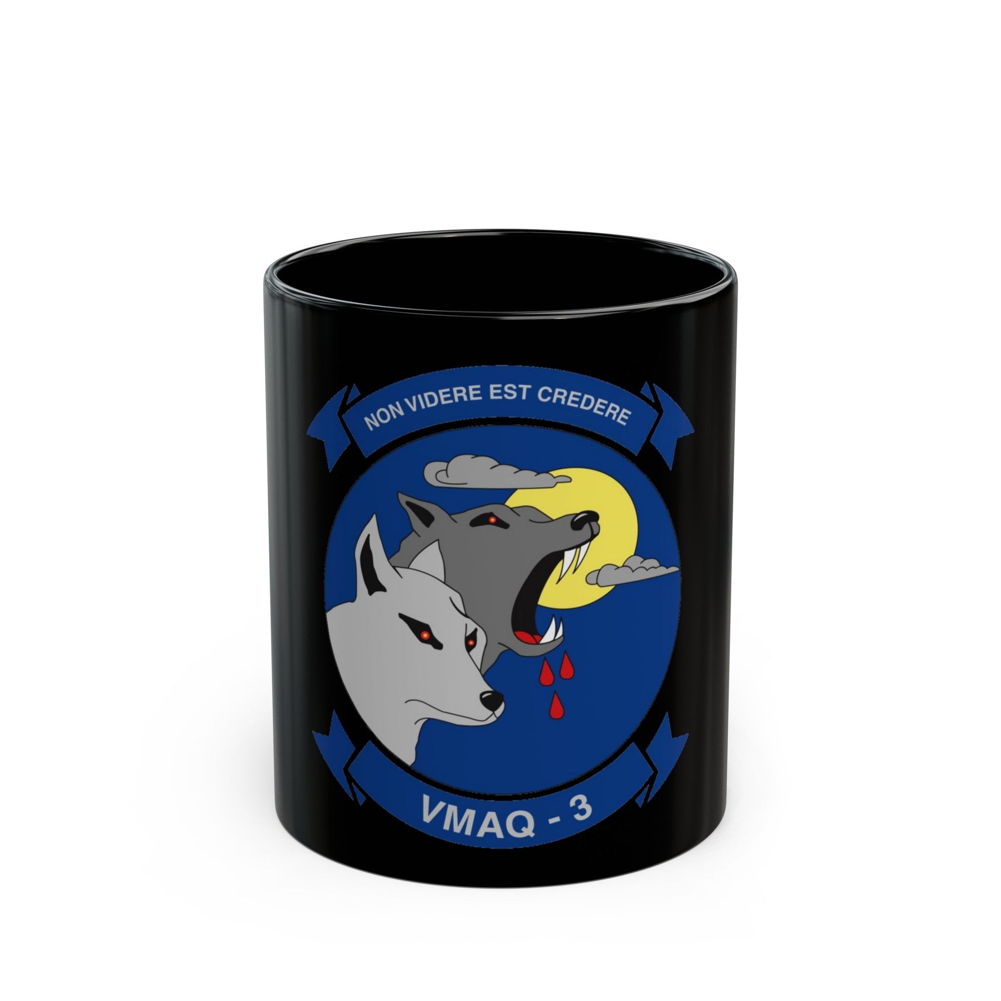 VMAQ 3 Marine Tactical Electronic Warfare Squadron 3 (USMC) Black Coffee Mug-11oz-The Sticker Space