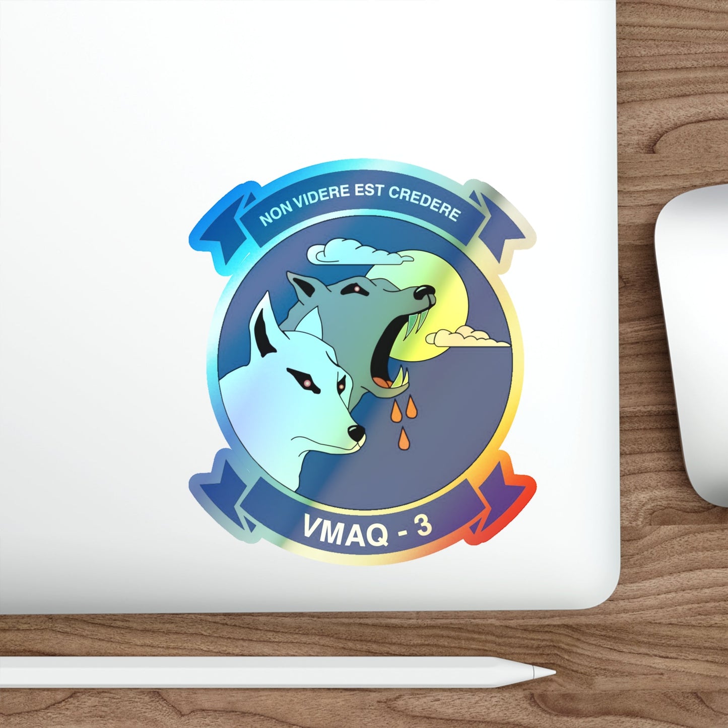 VMAQ 3 Marine Tactical Electronic Warfare Squadron 3 (USMC) Holographic STICKER Die-Cut Vinyl Decal-The Sticker Space