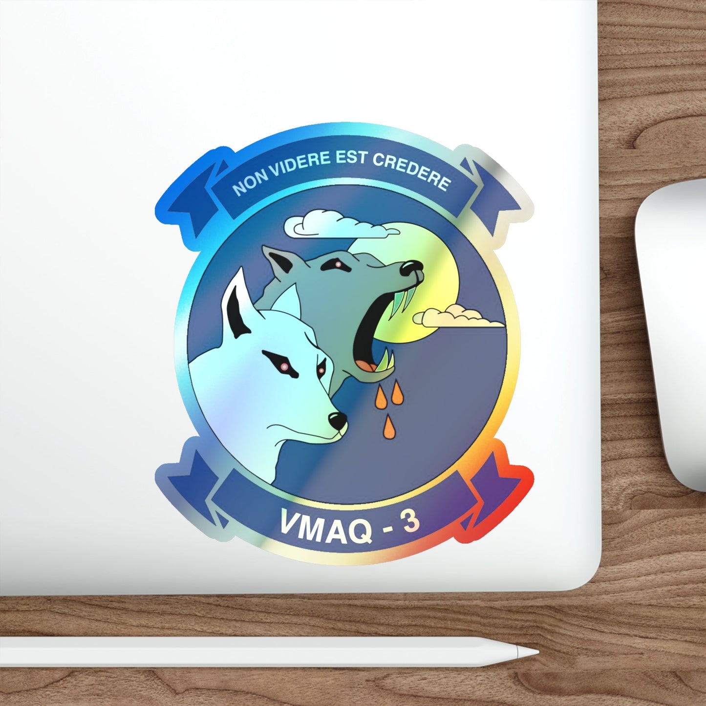 VMAQ 3 Marine Tactical Electronic Warfare Squadron 3 (USMC) Holographic STICKER Die-Cut Vinyl Decal-The Sticker Space