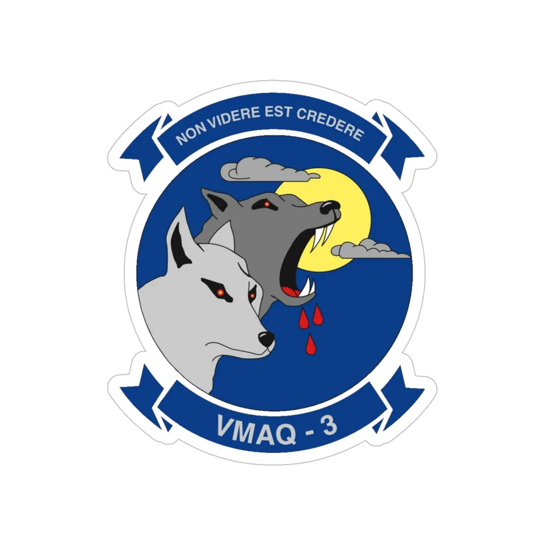VMAQ 3 Marine Tactical Electronic Warfare Squadron 3  (USMC) Transparent STICKER Die-Cut Vinyl Decal 5 Inch - The Sticker Space