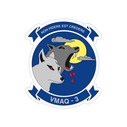 VMAQ 3 Marine Tactical Electronic Warfare Squadron 3  (USMC) Transparent STICKER Die-Cut Vinyl Decal 5 Inch - The Sticker Space