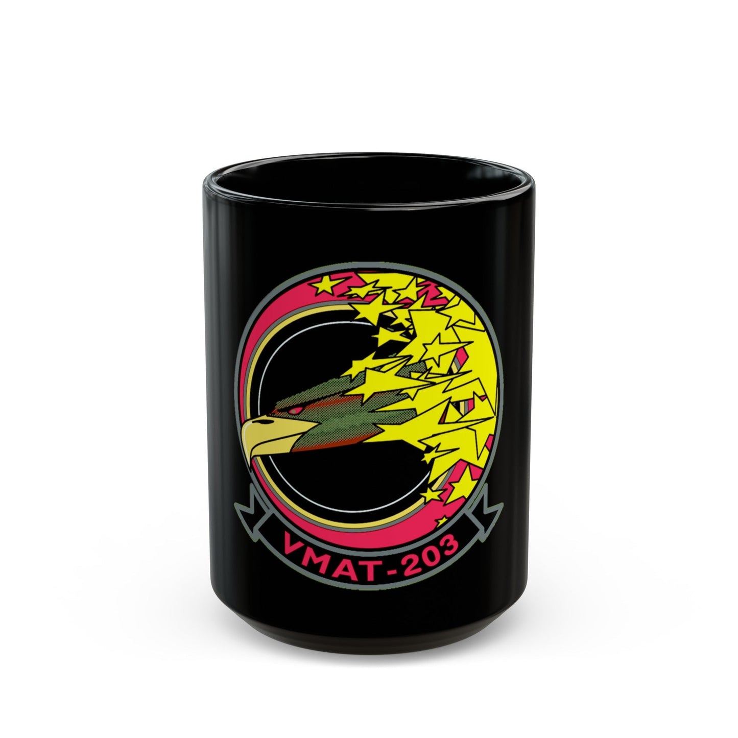 VMAT 203 (USMC) Black Coffee Mug-15oz-The Sticker Space