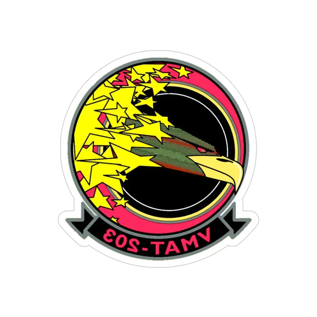 VMAT 203 (USMC) REVERSE PRINT Transparent Die-Cut STICKER 5 Inch Die-Cut Transparent - The Sticker Space