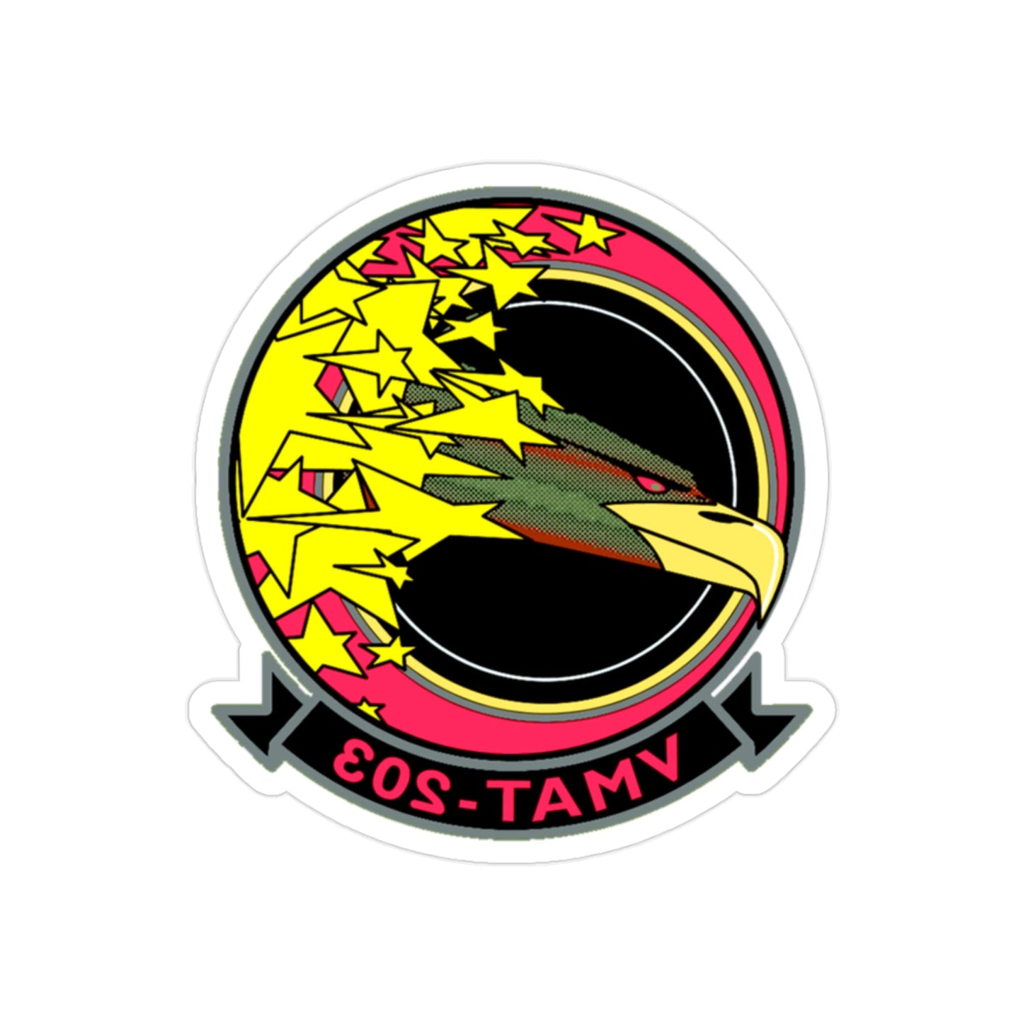 VMAT 203 (USMC) REVERSE PRINT Transparent STICKER-2" × 2"-The Sticker Space